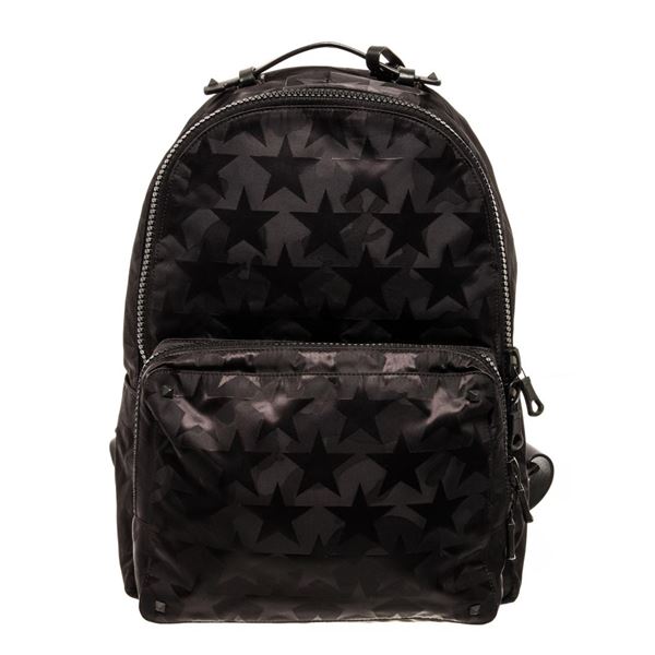 Valentino Black Nylon Camustars Backpack