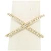 Image 1 : NEW 14k Yellow Gold 0.50 ctw Round Brilliant Diamond Simple X Ex Cross Band Ring