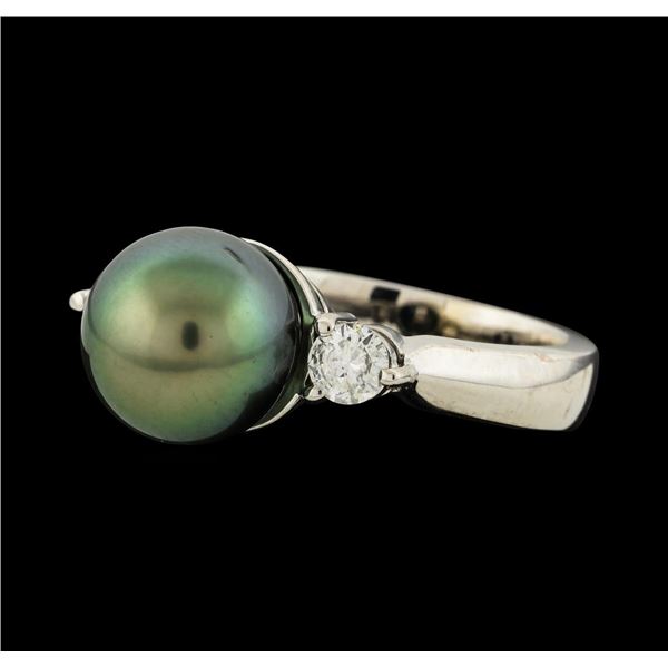 Pearl and Diamond Ring - 14KT White Gold