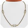 Image 1 : UNIQUE Vintage 18K Yellow Gold 20" Twisted & Open Bar Link Chain Necklace 16.08g