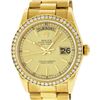 Image 1 : Rolex Mens Quickset 18K Yellow Gold Champagne Index 1CTW Channel Set Diamond Bez