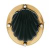 Image 6 : Antique Victorian 18k Gold Banded Black Agate Shell Pearl Mourning Locket Brooch