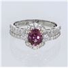 Image 1 : 1.29ct Natural Pink Sapphire 18K White Gold Ring