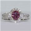 Image 3 : 1.29ct Natural Pink Sapphire 18K White Gold Ring