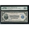 1915 $10 Kansas City FRBN PMG 64EPQ