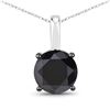 14KT White Gold 3.12ctw Black Diamond Pendant