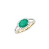 14KT Yellow Gold 1.50ct Emerald and Diamond Ring