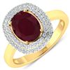 Image 2 : 14KT Yellow Gold 2.30ct Ruby and Diamond Ring