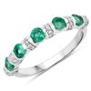 14KT White Gold 0.74ctw Zambian Emerald and White Diamond Ring