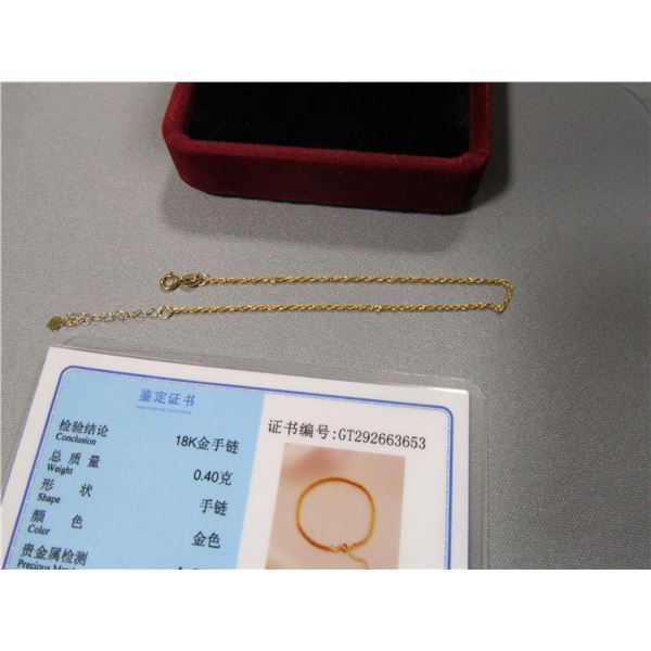 0.4g 18K Gold Bracelet
