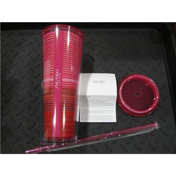 lot of 2, Shiseido 750ml Tumbler with Straw Lid, official Merchandize