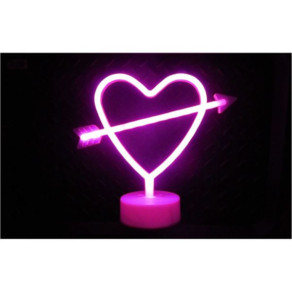 Heart-Shaped Neon Sign, new in box, battery powered