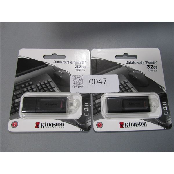 Kingston DataTraveler Exodia 32GB, lot of 2