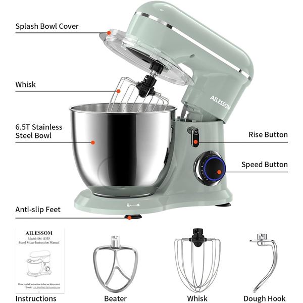 New in Box 3-in-1 Electric Stand Mixer 660W 10-speed with Pulse Button