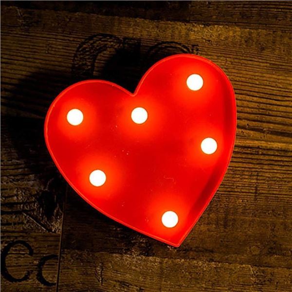 Heart-Shaped LED Marquee Light, new in seal