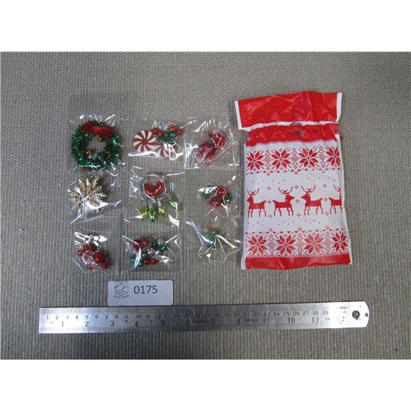 9 Pairs of Christmas Earrings with Christmas Package