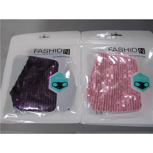 6 pack Glitter Fabric Mask with Adjustable Ear Loops, washable, reusable