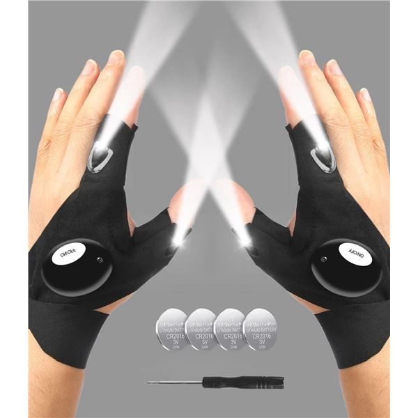 LED Gloves, lot of 2 pairs