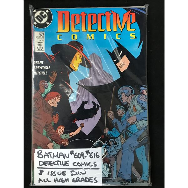 DC COMICS NO.609-616 BATMAN DETECTIVE COMICS (8 ISSUE RUN)