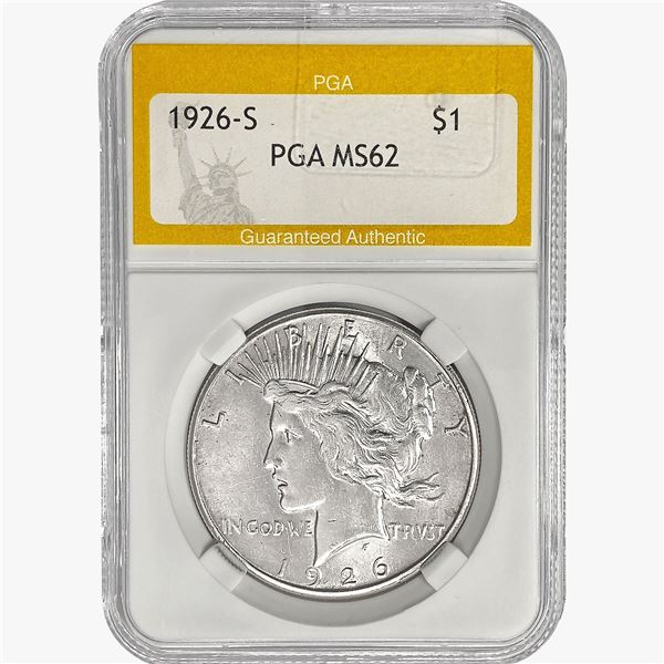 1926-S Silver Peace Dollar PGA MS62