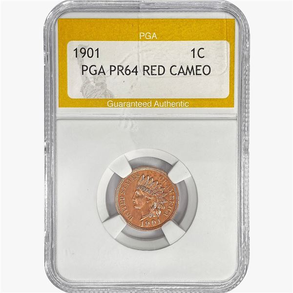 1901 Indian Head Cent PGA PR64 RED Cameo