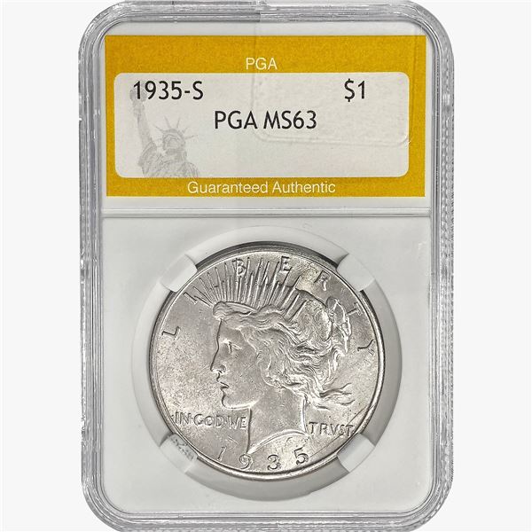 1935-S Silver Peace Dollar PGA MS63