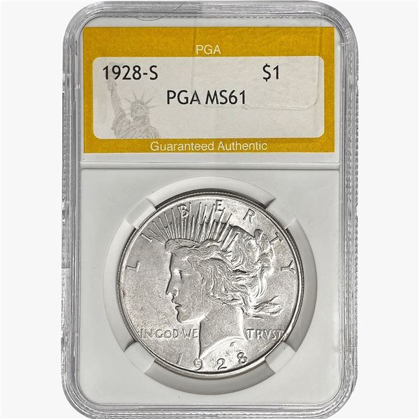 1928-S Silver Peace Dollar PGA MS61