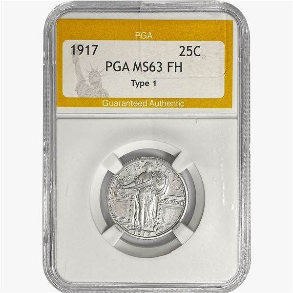 1917 Standing Liberty Quarter PGA MS63 FH Type 1