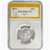 Image 1 : 1917 Standing Liberty Quarter PGA MS63 FH Type 1