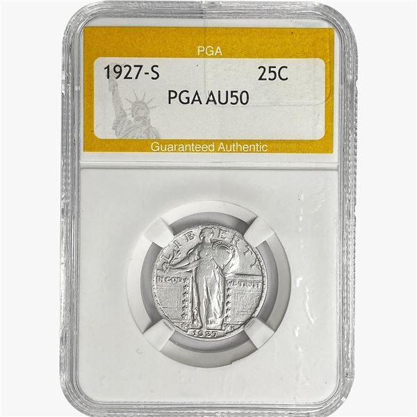1927-S Standing Liberty Quarter PGA AU50