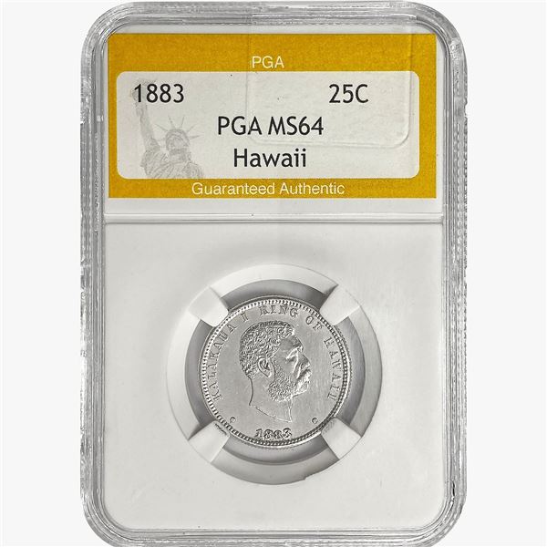 1883 Kingdom of Hawaii Quarter PGA MS64
