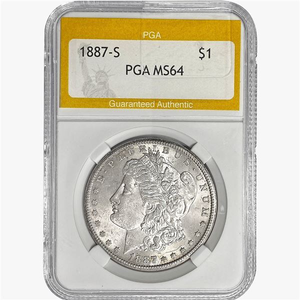 1887-S Morgan Silver Dollar PGA MS64