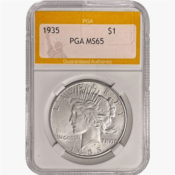 1935 Silver Peace Dollar PGA MS65