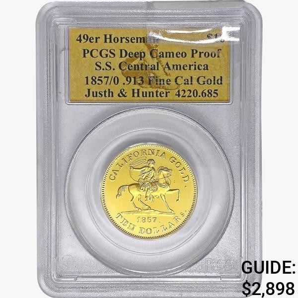 1857/0 $10 .913oz. Cal. Gold PCGS PF Deep Cameo
