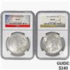 Image 1 : [2] 1921 Morgan Silver Dollar NGC MS62/64