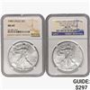 Image 1 : [2] 1988 & 2011 Silver Eagle NGC MS69/70