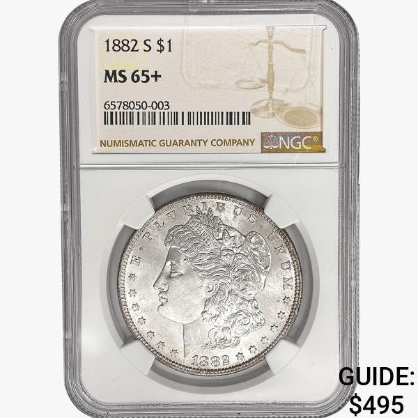 1882-S Morgan Silver Dollar NGC MS65+