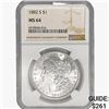 Image 1 : 1882-S Morgan Silver Dollar NGC MS64