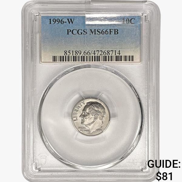 1996-W Roosevelt Dime PCGS MS66 FB