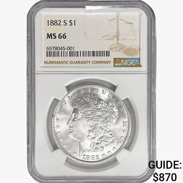 1882-S Morgan Silver Dollar NGC MS66