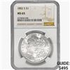 Image 1 : 1882-S Morgan Silver Dollar NGC MS65