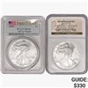 Image 1 : [2] 2001 & 2006 Silver Eagle PCGS/NGC PF/MS69 W/ U
