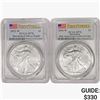 Image 1 : [2] 2016 & 2022 Silver Eagle PCGS SP70 Burnished