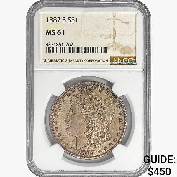 1887-S Morgan Silver Dollar NGC MS61