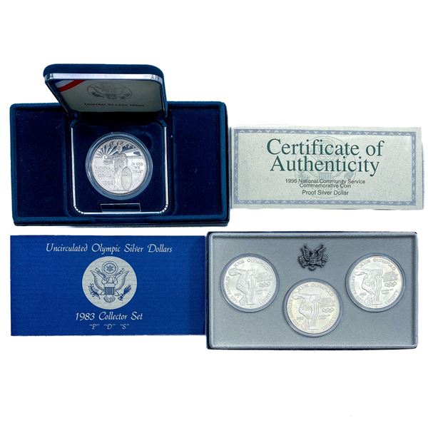 1983, 1996 US SILV Coinage Sets [4 Coins]