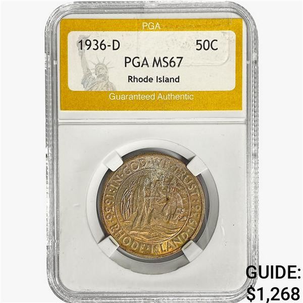 1936-D Rhode Island Half Dollar PGA MS67