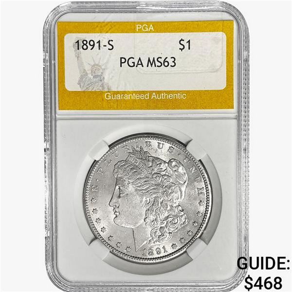 1891-S Morgan Silver Dollar PGA MS63