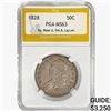 Image 1 : 1828 Draped Bust 50C PGA MS63 Sq. Base 2, Sm.8, Lg