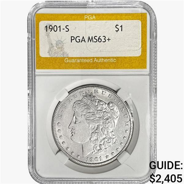 1901-S Morgan Silver Dollar PGA MS63+