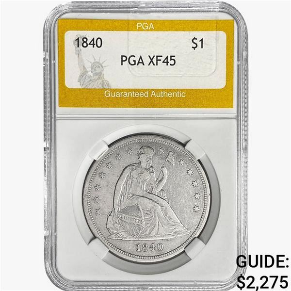 1840 Seated Liberty Dollar PGA XF45